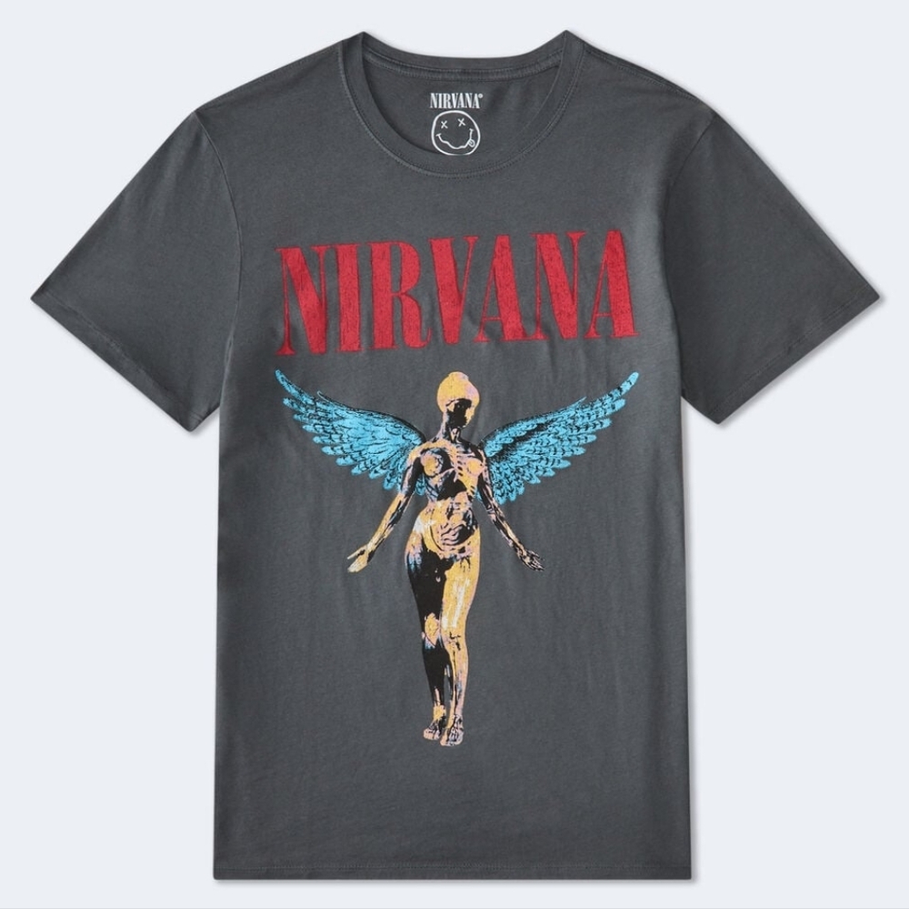 Nirvana In Utero Relaxed  Graphic T-Shirt  Short Sleeve XL Retro Men's Unisex